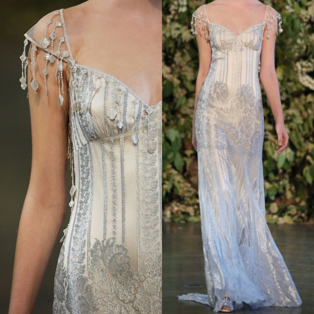 Claire Pettibone Florence Gothic Angel 2015 Vintage Couture Wedding Dres…
